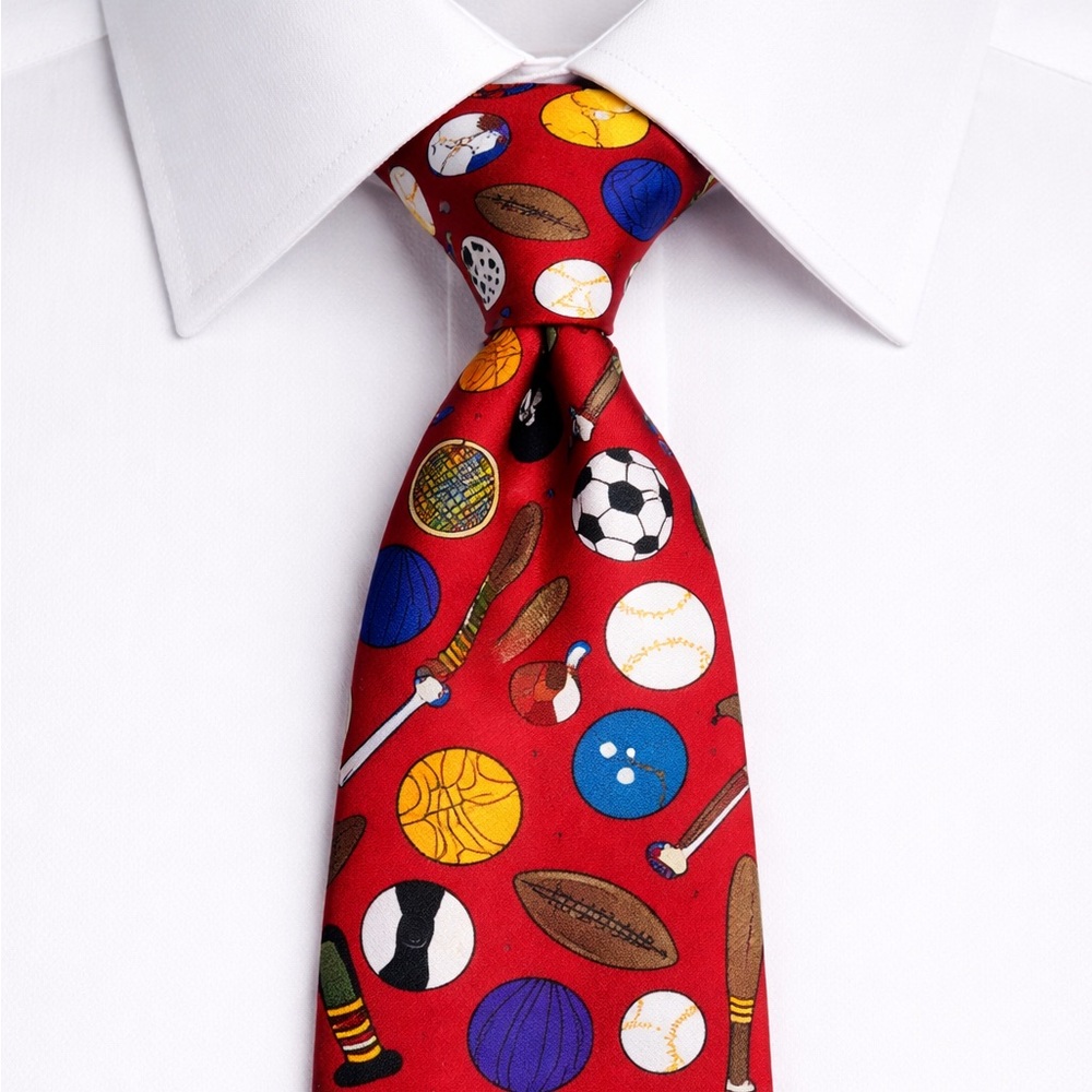 Save the Children Sports Theme Tie – 100% Silk